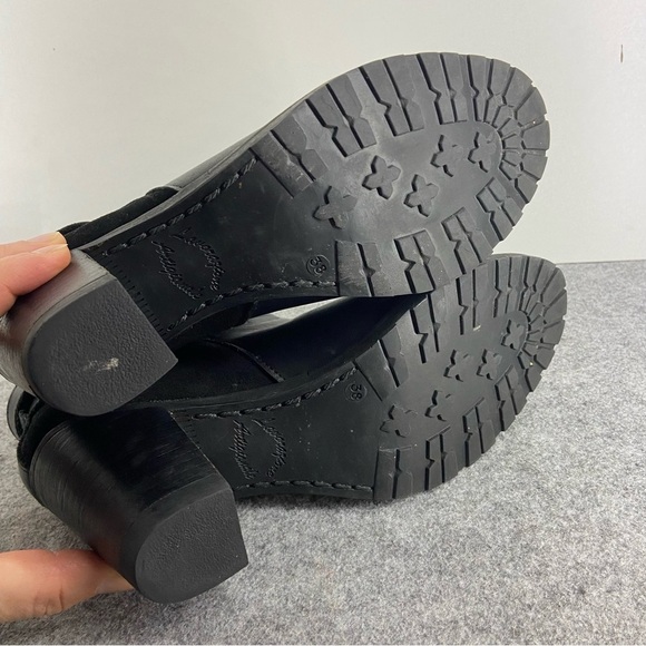 Lavorazione Artigiana Italy Super Soft Black Leather Suede Wrap Ankle BootsSize7 - Picture 10 of 13